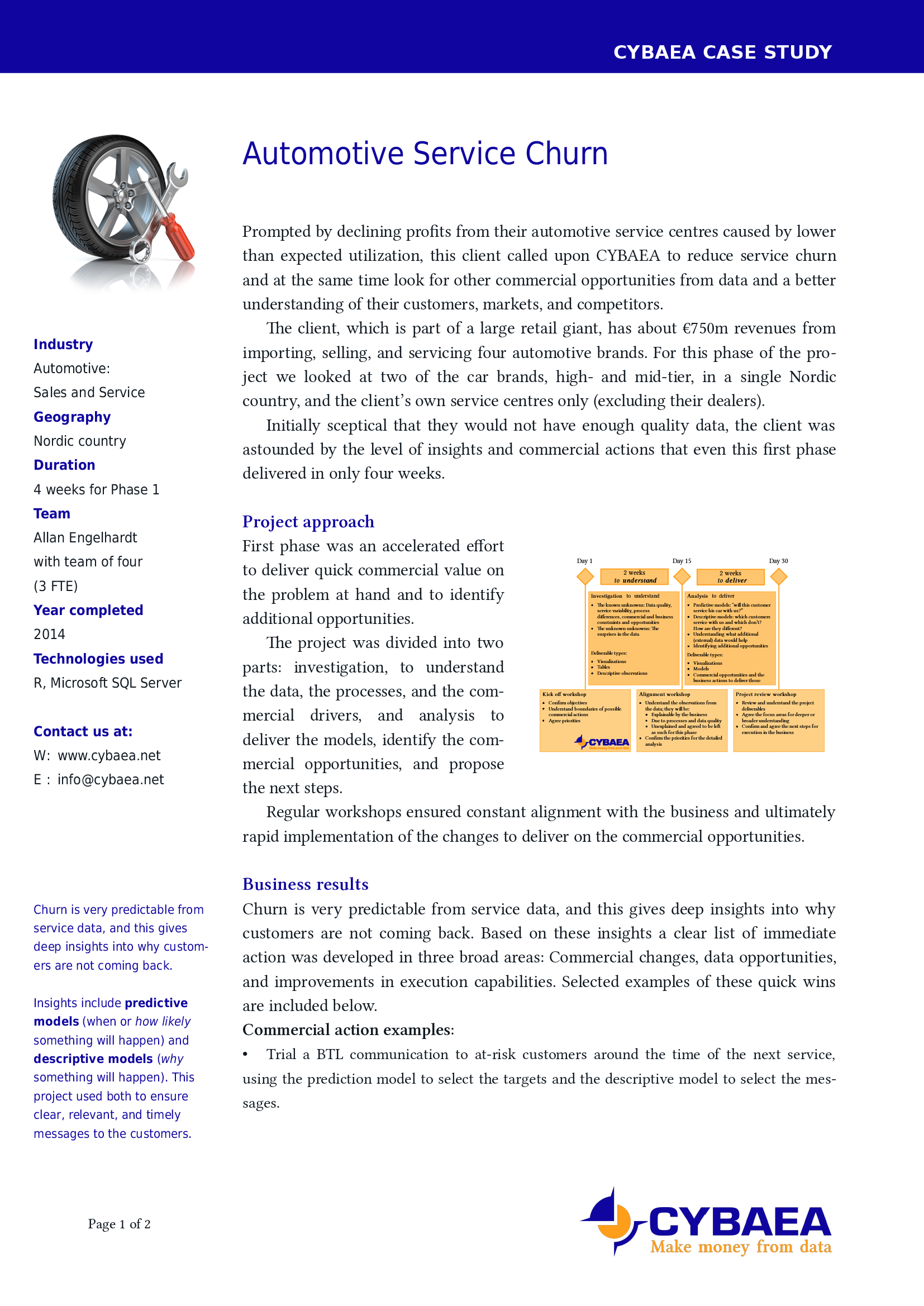 First page of case study