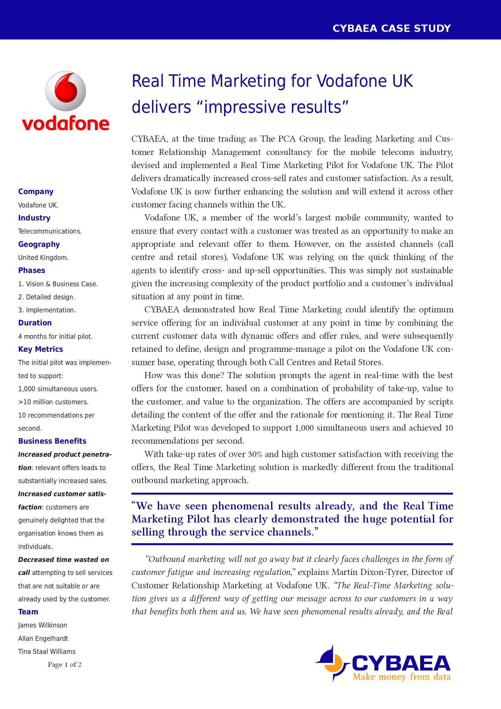 First page of case study